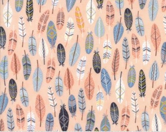 Wild and free feathers pink by Moda Fabrics
