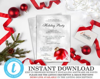 holiday gala invitation diy printable tuxedo invitations etsy