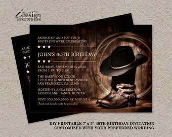 western invitations etsy