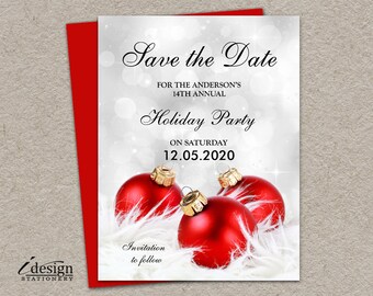 christmas party invitation save the date diy printable etsy
