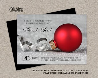 Business Christmas Thank You Cards With Logo Printable | Etsy
