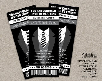 black invitation etsy all black party invitations