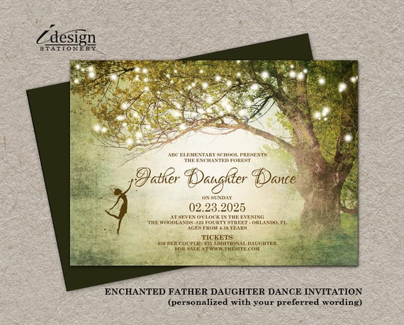 Enchanted Forest Father Daughter Dance Invitation Printable Etsy