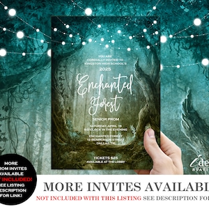 Enchanted Forest Prom Invitation Template Printable Garden | Etsy