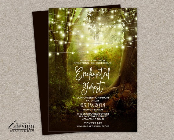 Enchanted Forest Prom Invitation Printable Enchanted Garden | Etsy