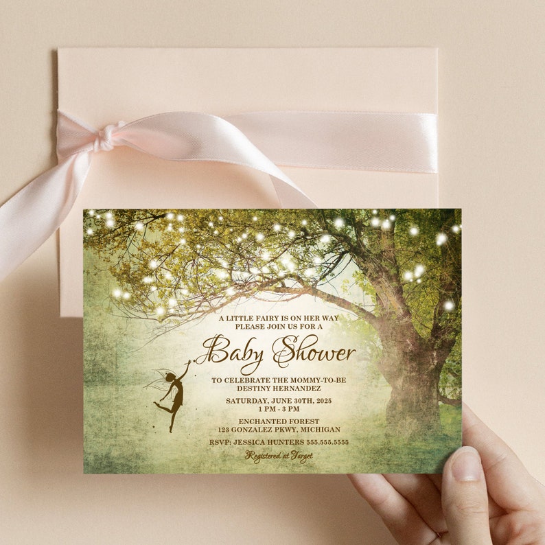 Enchanted Garden Baby Shower Invitation Template Editable | Etsy