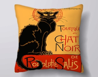 Chat Noir schwarze Katze - Kissenbezug Hülle Oder Gefüllt Mit Einsatz