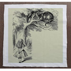 Alice In Wonderland Cheshire Cat  - Sewing, Cushion, Upholstery, Craft, Patchwork and Quilting Fabric Panel 100% cotton
