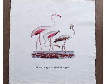 Werden Sie ein Flamingo In eine Herde von Tauben - nähen, Kissen, Polster, Handwerk, Patchwork und Quilting Stoffbahn 100 % Baumwolle