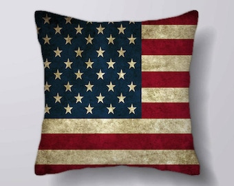 Americian USA American Flag -Cushion Cover Case Or Stuffed With Insert