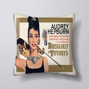 Audrey Hepburn breakfast at tiffany&#39;s  movie -Cushion Cover Case Or Stuffed With Insert