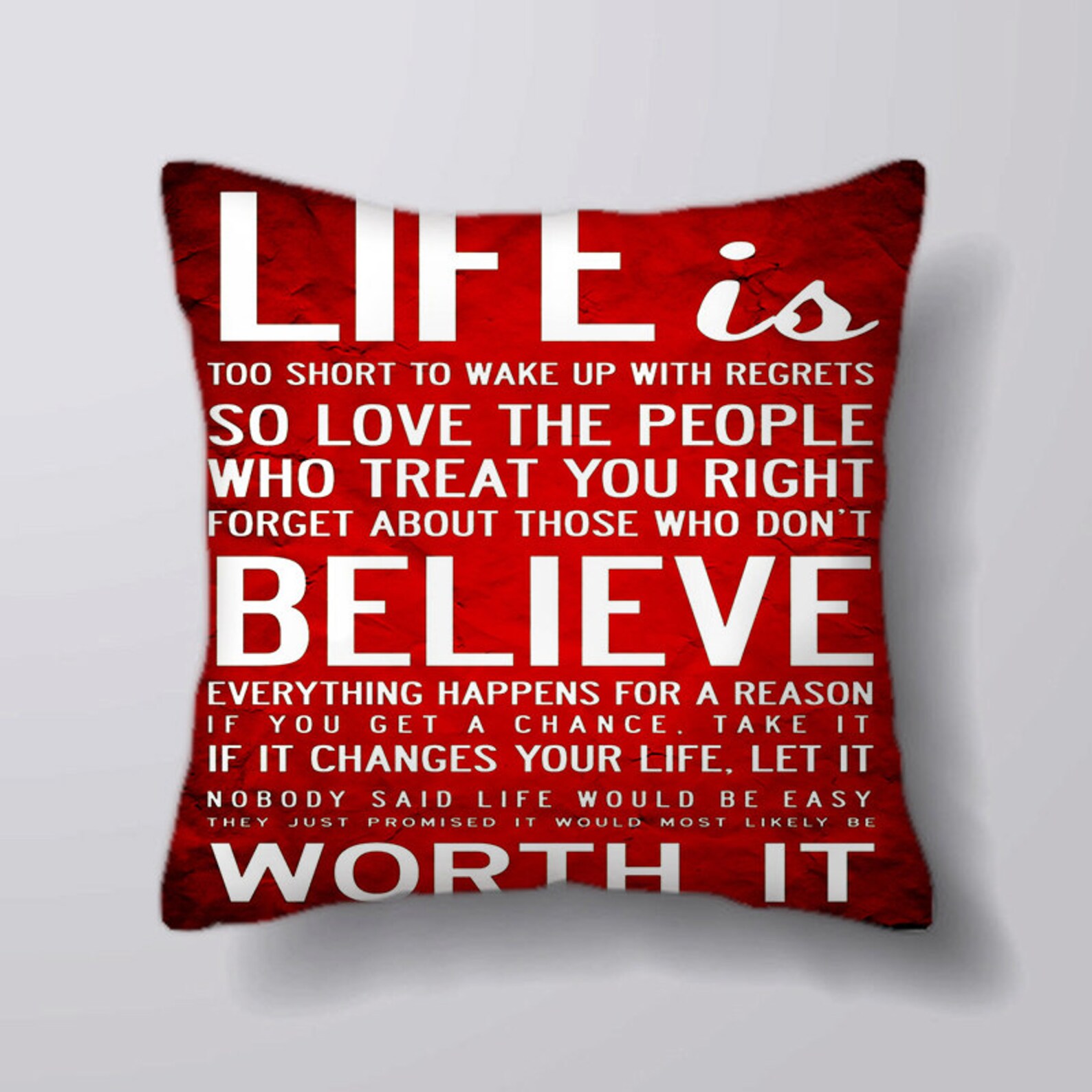 Life Quote Believe Cushion Cover Case Or Stuffed With Insert Etsy España