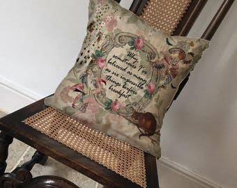 Alice In Wonderland Why Sometimes I've believed as manu as six impossible things before  -  Cushion Cover Case Or Stuffed With Insert