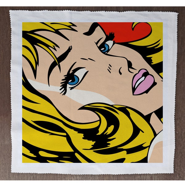 Comic pop Art woman Crying Red Blonde - Sewing, Cushion, Upholstery, Craft, Patchwork and Quilting Fabric Panel 100% cotton