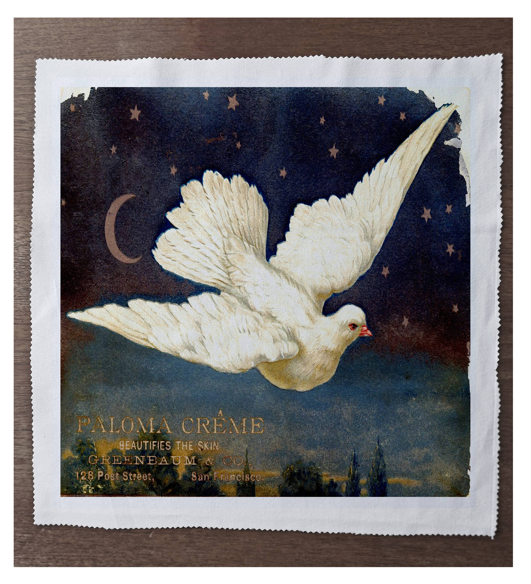 Night Moon Dove - Can Be Customizeable Personlized   - Sewing, Cushion, Upholstery, Craft, Patchwork and Quilting Fabric Panel 100% cotton