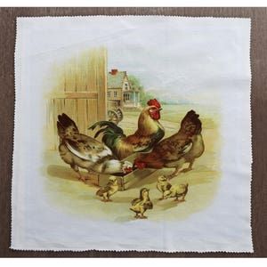 Granja de pollo - puede ser personalmente personalizado Personlizado - costura, cojín, tapicería, artesanía, patchwork y acolchado tela panel 100% algodón