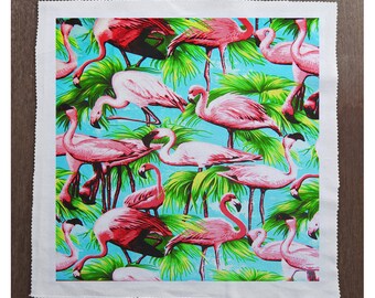 flamingo bright pattern bird  - Sewing, Cushion, Upholstery, Craft, Patchwork and Quilting Fabric Panel 100% cotton