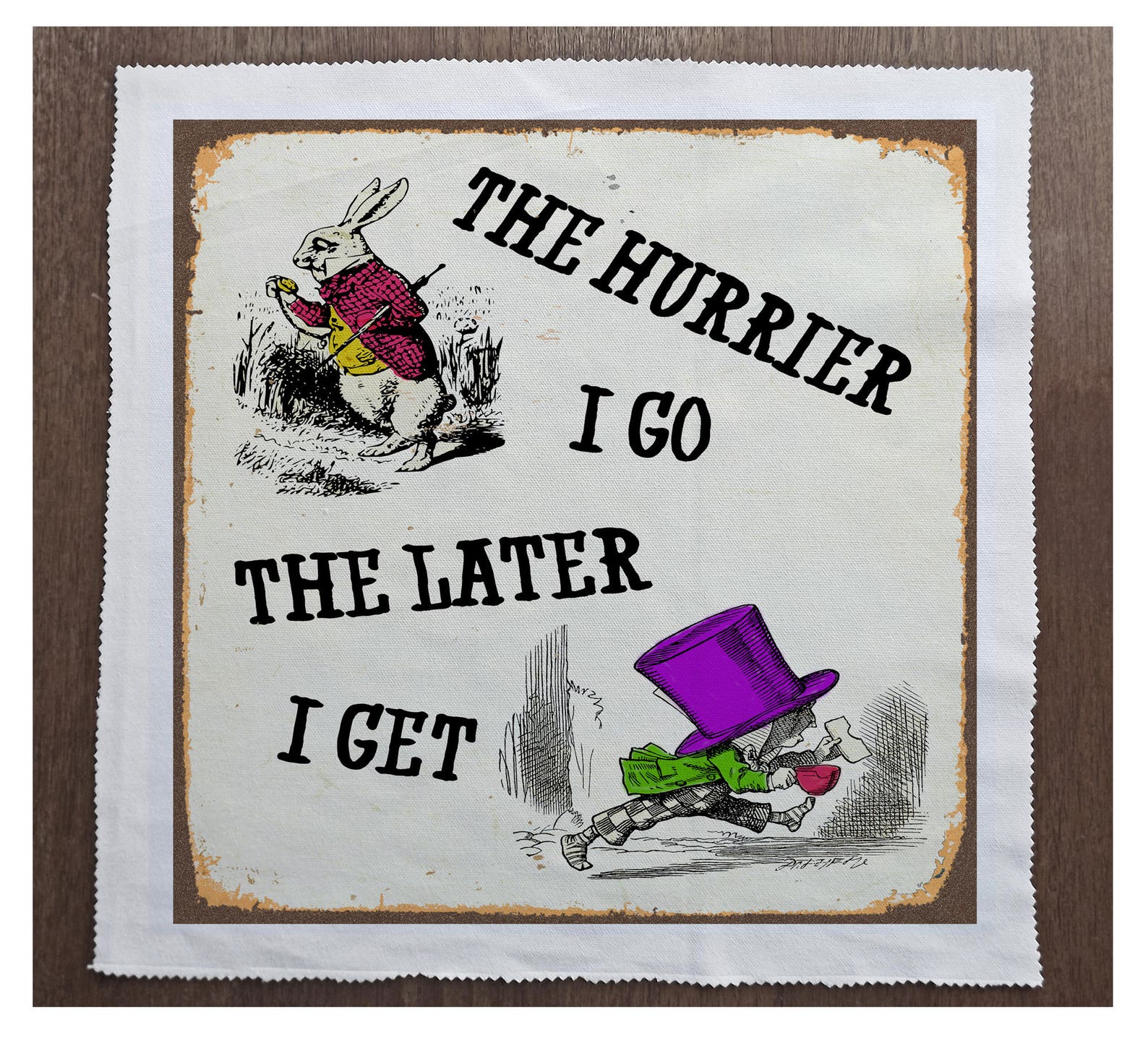 Alice in Wonderland the Hurrier I Go the Later Rabbit - Sewing, Cushion ...