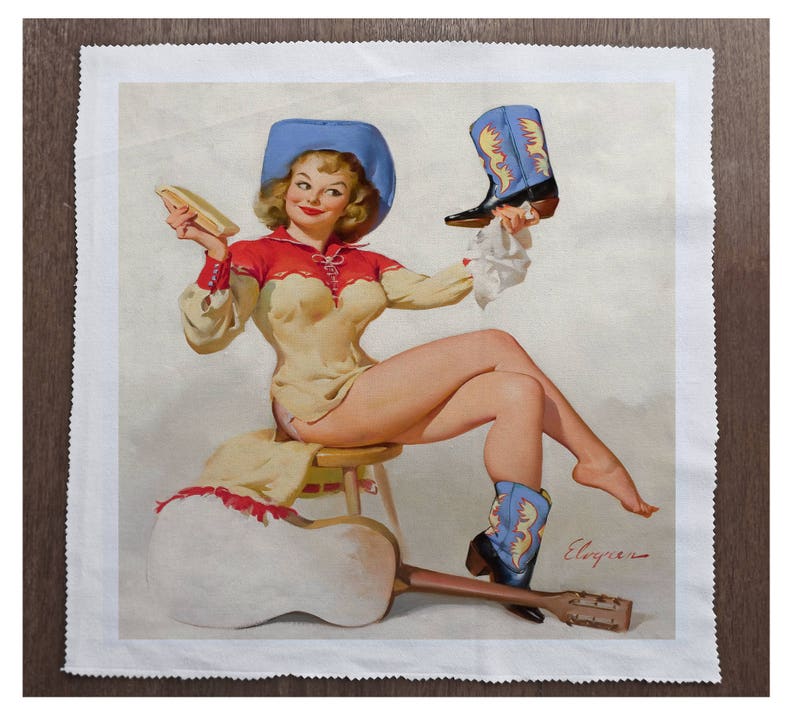 Cow Girl Pin Up Girl Sewing, Cushion, Upholstery, Craft, Patchwork and Quilting Fabric Panel 100% cotton image 1