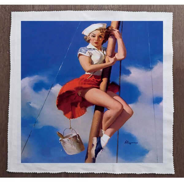 Sailor Pin Up Girl  - Sewing, Cushion, Upholstery, Craft, Patchwork and Quilting Fabric Panel 100% cotton