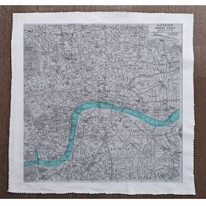 Vintage London Karte - Nähen, Kissen, Polster, Handwerk, Patchwork und Quilten Stoff Panel 100% Baumwolle