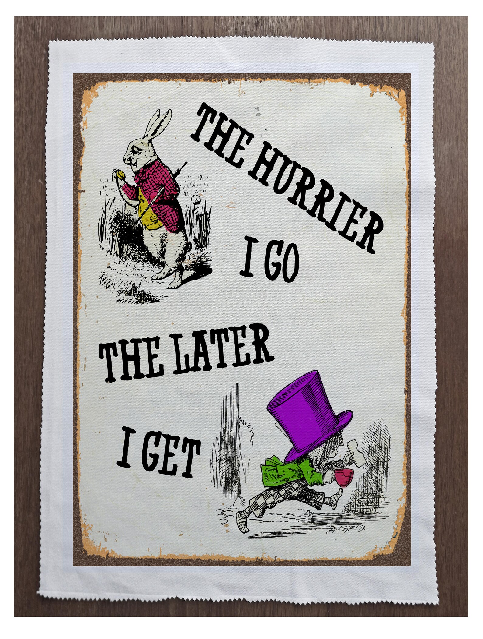 Alice in Wonderland the Hurrier I Go the Later Rabbit - Sewing, Cushion ...