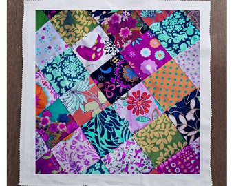 Printed Patchword Style  - Sewing, Cushion, Upholstery, Craft, Patchwork and Quilting Fabric Panel 100% cotton