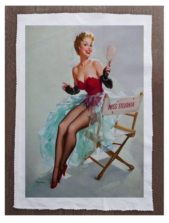 Pinup girl Music Dog Printed On Fabric Panel Make A Cushion Upholstery Craft