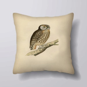 Owl Bird on Branch - Add any text- Customizeable Personlized   -Cushion Cover Case Or Stuffed With Insert