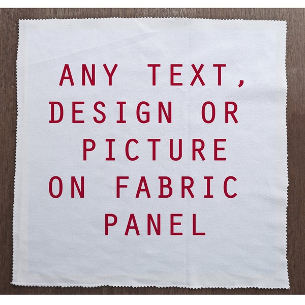 Personalised Customisable Any Image design or text - Sewing, Cushion, Upholstery, Craft, Patchwork and Quilting Fabric Panel 100% cotton