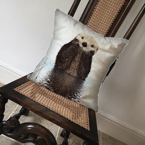 Cute otter Water Lake Animal  - Cushion Cover Case Or Stuffed With Insert