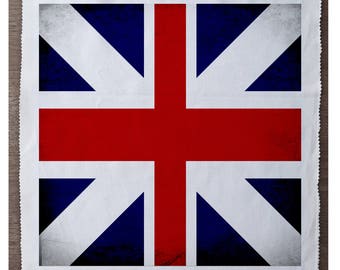 British England Flag  - Sewing, Cushion, Upholstery, Craft, Patchwork and Quilting Fabric Panel 100% cotton