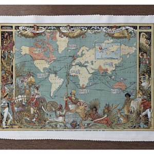 Weltkarte - nähen, Kissen, Polster, Handwerk, Patchwork und Quilting Stoffbahn 100 % Baumwolle