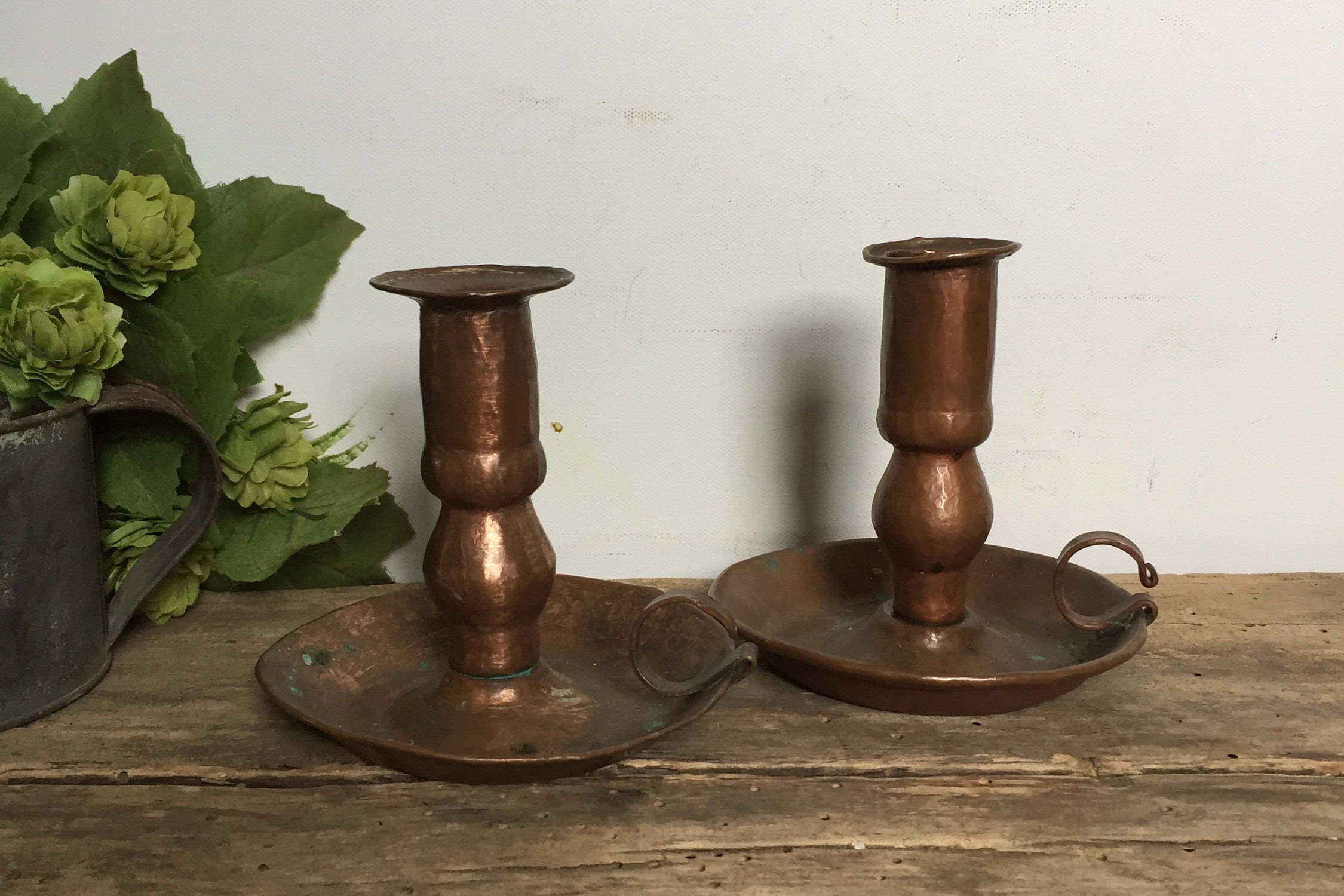 Antique Copper Candlestick Holder Taper Candle Holder Handmade Etsy