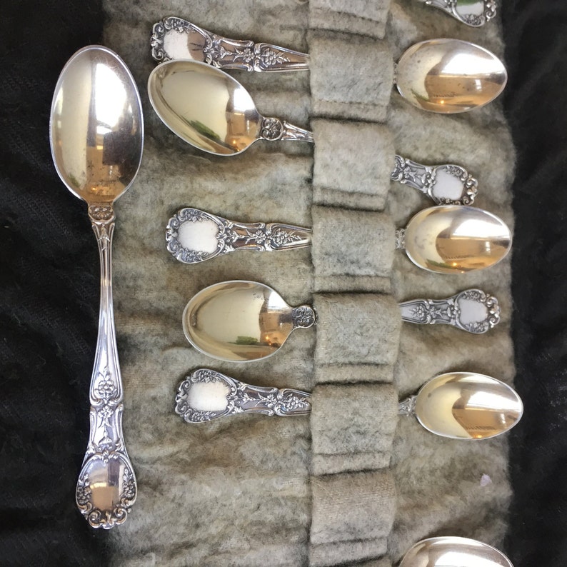 Antique Sterling Silver Demitasse Spoons Vintage Hope Brothers Etsy