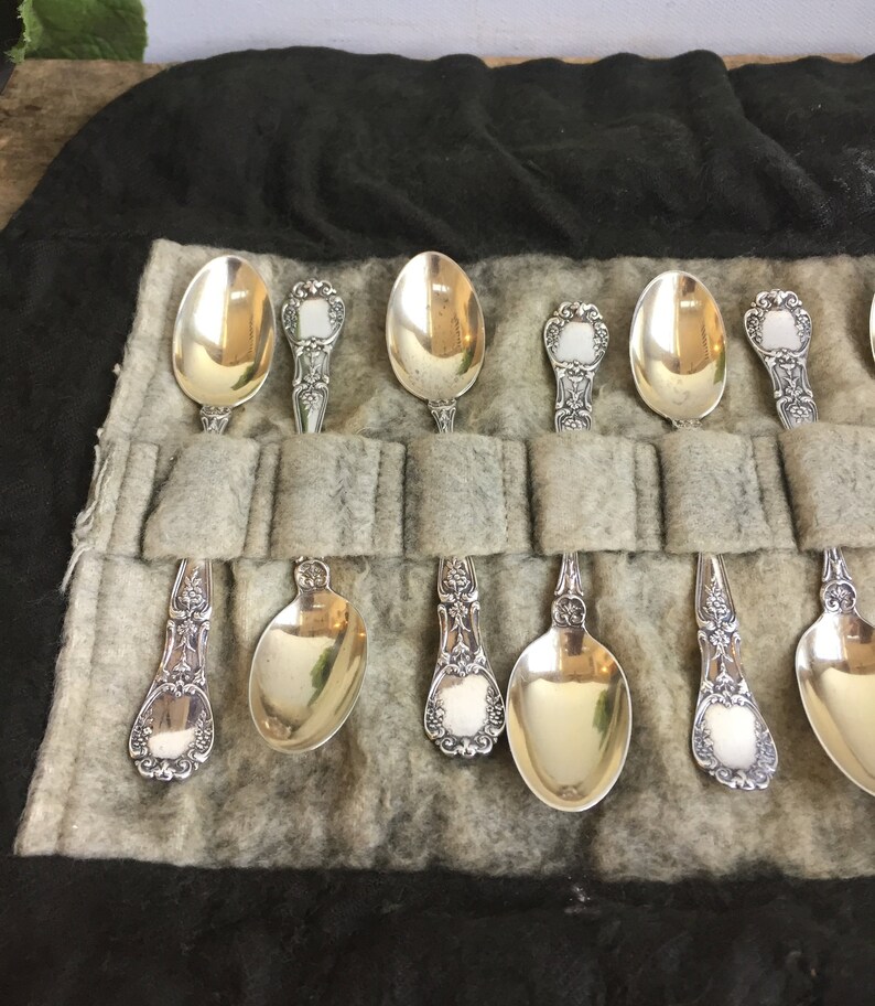 Antique Sterling Silver Demitasse Spoons Vintage Hope Brothers Etsy