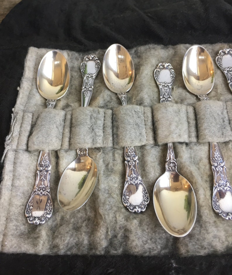 Antique Sterling Silver Demitasse Spoons Vintage Hope Brothers Etsy