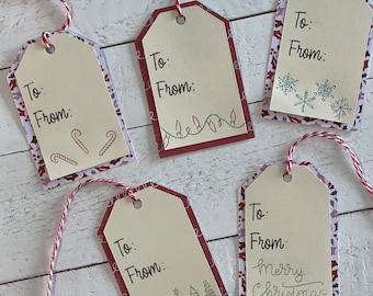 Foil Designed Christmas Tags - set of 15 tags
