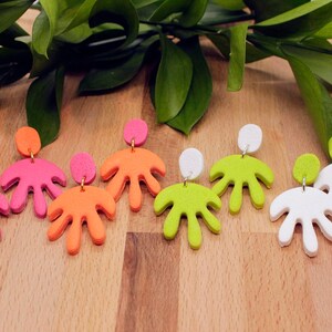 Funky shapes polymer clay dangle earrings, summer earrings, handmade clay earrings