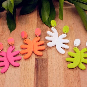 Funky shapes polymer clay earrings, summer earrings, handmade clay earrings