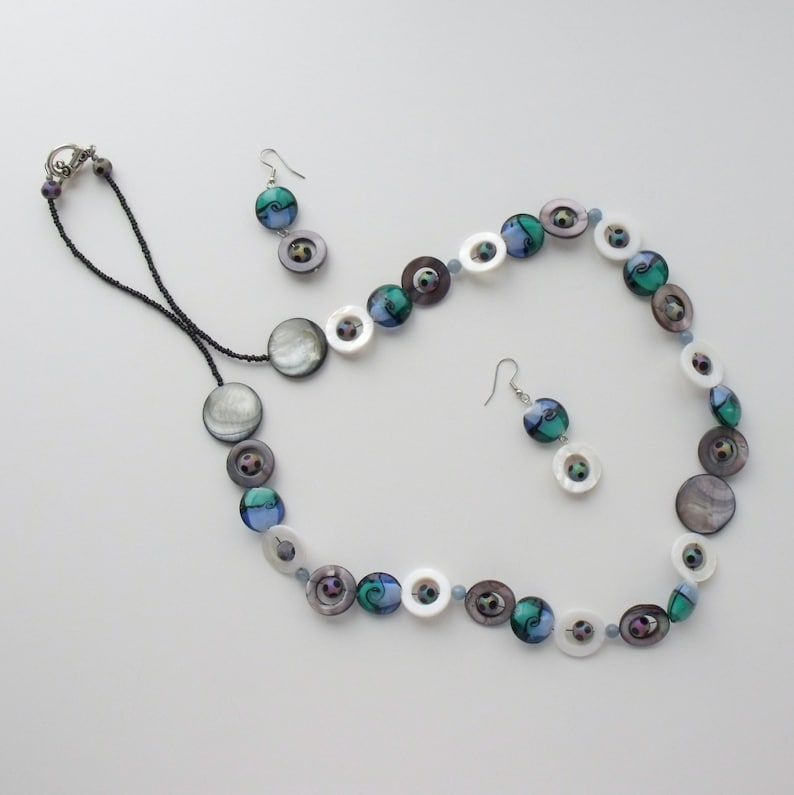 Nightly Swirls Earring and Necklace Set JENE-307