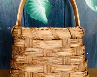 Handmade Basket, Primitive Decor, Tapered Basket, Hanging Basket, Mail Basket, Made in USA
