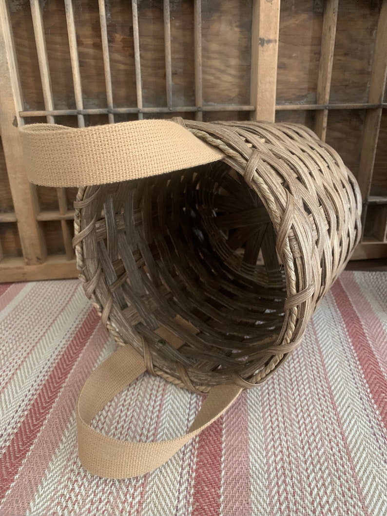 Handmade Basket, Storage Basket, Kindling Basket, Farmhouse Decor, Primitive Decor, Floor Basket, Gift Basket, Made in USA image 5