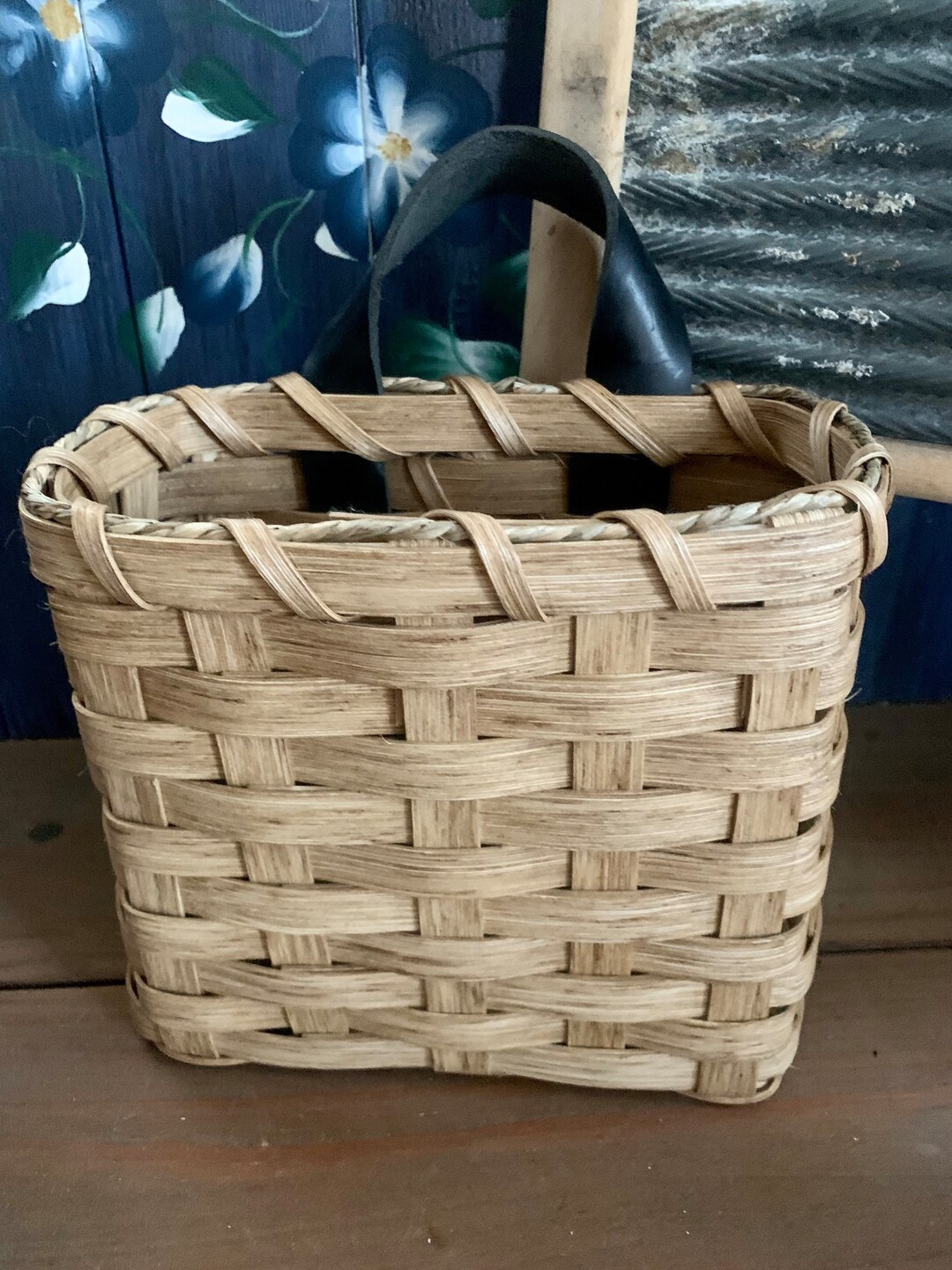 Handmade Basket, Wall Basket, Flower Basket,primitive Decor, Farmhouse