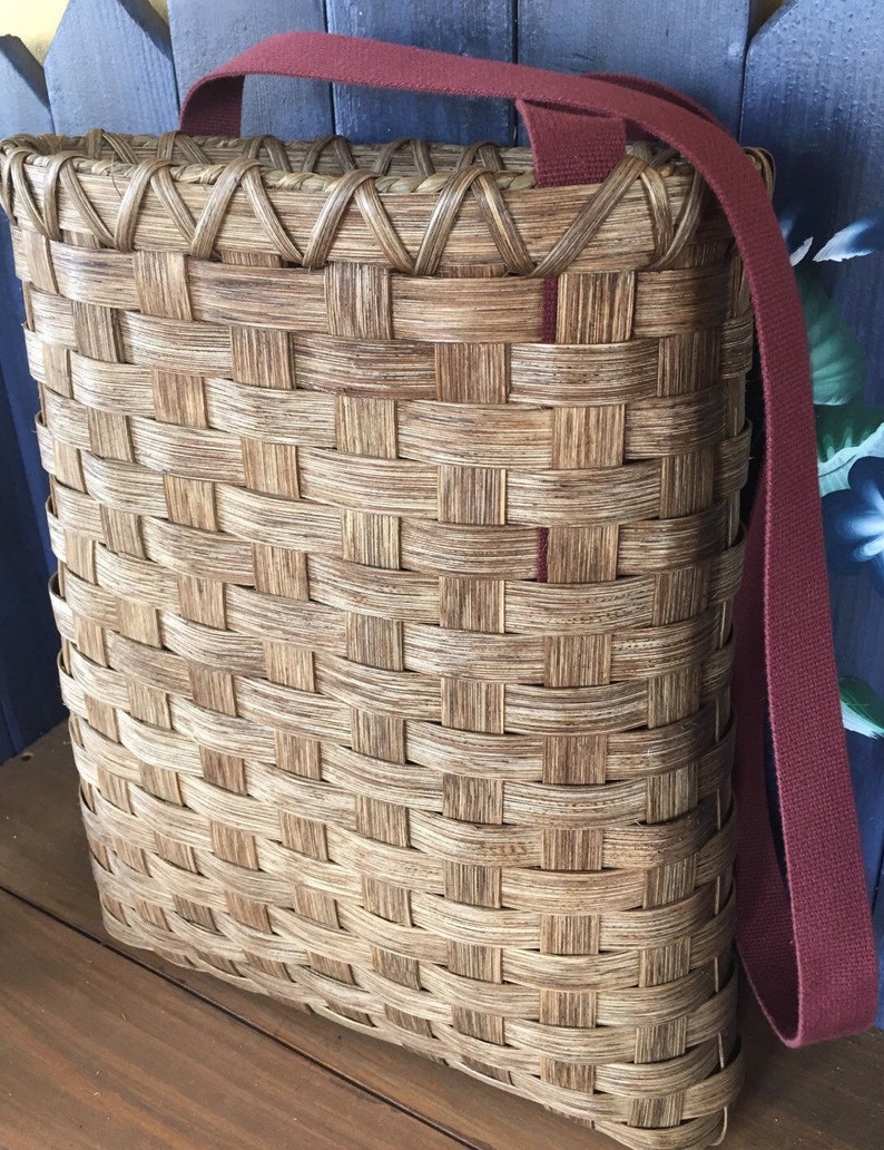 Handmade Basket Shoulder Pack Basket. Hiking Basket Strap Etsy