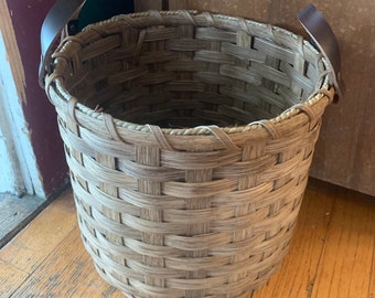 Handmade Basket, Storage Basket, Kindling Basket, Farmhouse Decor, Primitive Decor, Floor Basket, Gift Basket, Made in USA