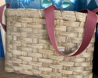 Handmade Basket, Foraging Basket, Large Strap Basket, Gathering Basket, Shoulder Basket, Hiking Basket, Made in USA