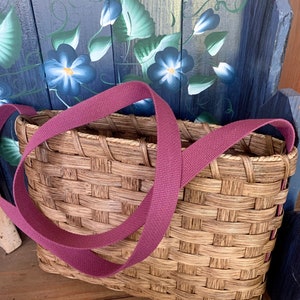 Handmade Basket, Foraging Basket, Large Strap Basket, Gathering Basket, Shoulder Basket, Hiking Basket, Made in USA image 2