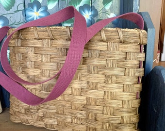 Handmade Basket, Foraging Basket, Large Strap Basket, Gathering Basket, Shoulder Basket, Hiking Basket, Made in USA