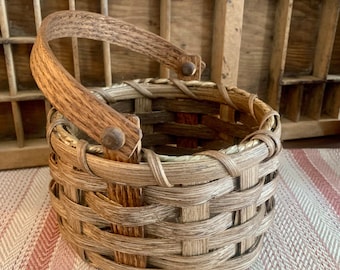 Handmade Basket, Storage Basket, Market, Farmhouse Decor, Primitive Decor, Farmers Market, Table  Basket, Kitchen Decor, Made in USA